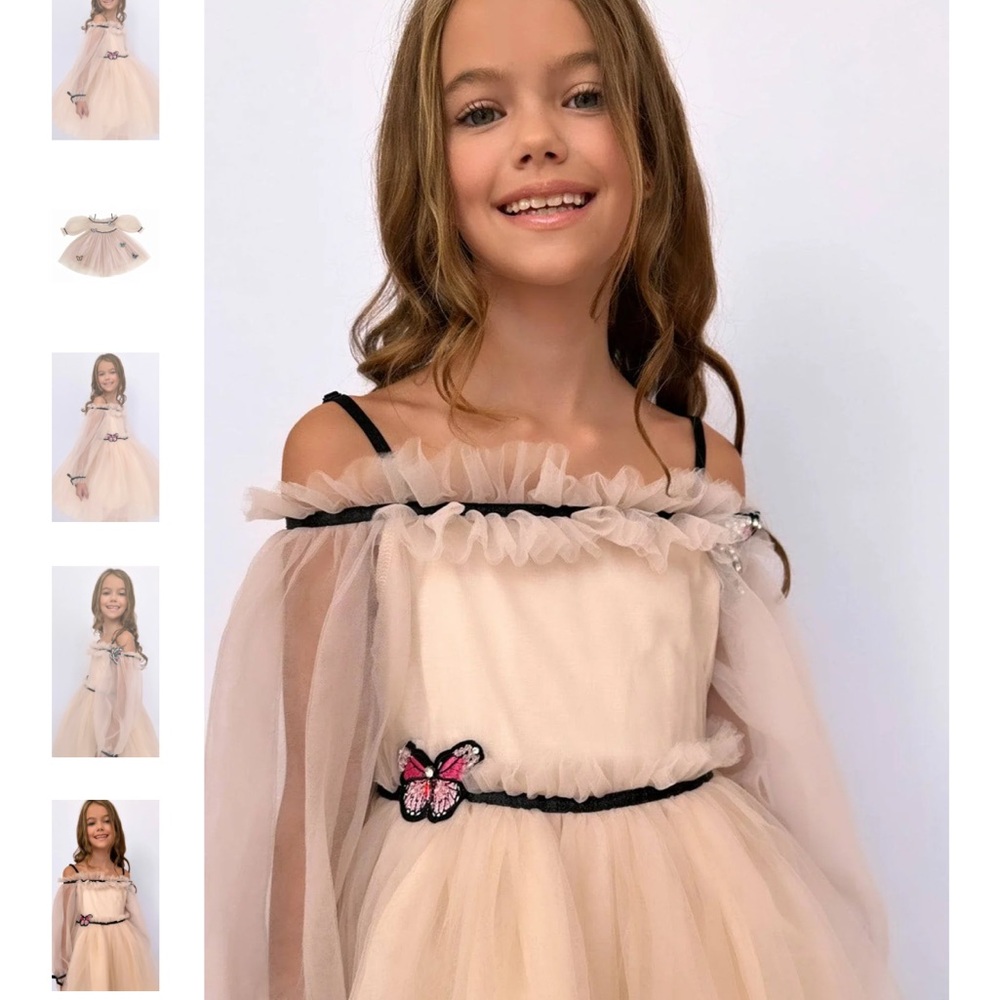 Elegant Cream Butterfly Kids Costume